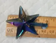Medium Blue Aurora Classic Star Ceramic Christmas Tree Toppers NOS VINTAGE