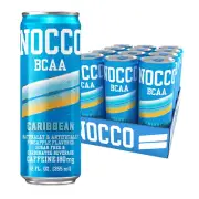 NOCCO BCAA Energy Drink Caribbean Pineapple - 12 Fl Oz (Pack of 12) - 180Mg Caff