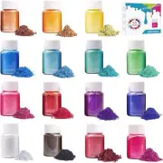 Mica Pigment Powder Epoxy Resin Dye 15 Color Bath Bombs Dye, Soap Making