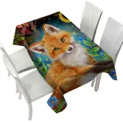 Wild Animal Art Paintings Fox in the Forest Tablecloth