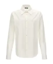 Balmain Logo Embroidered Buttoned Shirt SHIRTS CM42,SHIRTS CM43,SHIRTS CM40,SHIRTS CM41,SHIRTS CM39,SHIRTS CM44 White