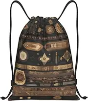 GaxfjRu Bohemian style Cinch Drawstring Back Bags - Waterproof String Backpack, Ideal for Sports, Travel, and More