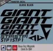 GIANT STP 1 style GLOSS Black sticker DECALS X 9 ROAD CYCLING MTB BIKE BICYCLE
