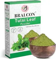 BRALCON Organic Tulsi Leaf Powder-100g | 100% Natural Tulsi Leaf Powder |Ocimum Sanctum|For Health, Skin & Hair |Basil Leaves powder | Detoxifying, Cleansing Agent