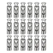 18pcs Double Hole Cord Locks Drawstring Stopper Toggles White Nickel
