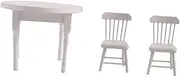 ERINGOGO Miniature Wooden Dining Table Set 1:12 Scale Mini House Decor Dollhouse Table Chair Model Miniature Decorative Accessory