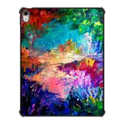iPad Air 13-inch (M2/M3) iPad Impact Case WELCOME TO UTOPIA - Colorful Magical Forest Abstract Trees Floral Nature Galaxy Flowers Rainbow Bold Whimsical Fairy Land Painting