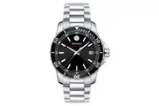 Movado Stainless Steel Black Dial Men's Swiss Made Watch - 2600135