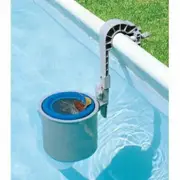Flowclear Wall Mount Pool Surface Skimmer Cleans Above Ground Pools Attracts Floating Debris, Grey