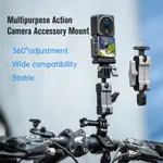 通用魔術臂安裝雙球頭冷靴夾 1/4 螺絲適用於 DJI OSMO POCKET/ACTION 2 GOPRO 相機監視器