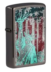 Zippo Statue Of Liberty Design Black Ice 49663