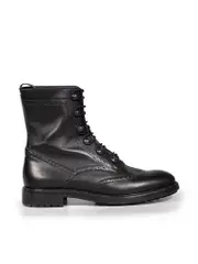 Black Leather Diorunit Combat Boots