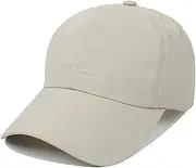 [IZUS] Womens Quick-Drying Criss-Cross Baseball-Cap Lightweight-Golf-Sport-Hat Ponytail-Sun-Hat Summer Medium