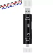 Heavy-Duty External Card Reader Micro-USB 2.0 Type-C TF OTG Adapter f Android PC