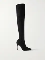 [Manolo Blahnik] Manolo Blahnik - Pascalarehi 105 Suede Over-the-knee Boots - Black - IT36 IT 36 Black