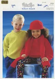 Peter Pan Knitting Pattern P920 Baby & Child Tops, Hat & Scarf 6months-7yrs