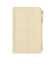 Cassette bi-fold leather wallet One size Nude