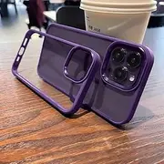 Metal Camera Protection Shockproof Armor Case for iPhone 14 13 12 11 Pro Max Mini X XR XS 7 8 Plus Transparent Cover,Dark Purple,for iPhone XR