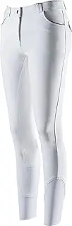 [Equi-ThËme] Equi-Theme/Equit'M Unisex's 979578038 Verona Ekkitex Seat Breeches, White/Light Grey Contrasts and Piping, One Size