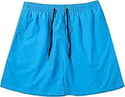 [Aosufei] Men's Elastic Waist Solid Beach Shorts Casual Lightweight Quick Dry Shorts Loose Fit Trunks with Pockets