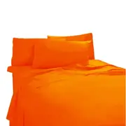 Orange Percale Fitted Sheet Set