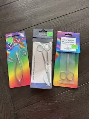 Snip Eze, Double Curved and Ginghem Scissors Sets NWT's (BDR)