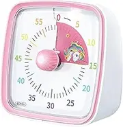 Yunbaoit Visual Timer with Night Light, 60-Minute Unicorn Countdown Timer for Kids and Adults, Time Management Tool for Home, School, Kitchen, or Office (Pink)