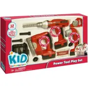 KID CONNECT POWER TOOL SET 12pc Toy Drill Flashlight Saw NEW