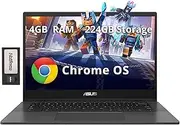 [ASUS] Chromebook CM1402 14" FHD Anti-Glare Laptop, MediaTek Kompanio 520, 4GB LPDDR4X, 224GB Storage(64GB eMMC+160GB Docking Station Set), HD Webcam, WiFi 6, Bluetooth, Chrome OS, Gray