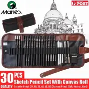 30 Pcs Sketch Pencil Set Graphite Charcoal Pencil Accessories Artist Drawing Kit