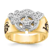 14k Two-Tone 3/8 Ct. Lab Grown Diamond VS/SI+ G+ Men's Shriner's Ring