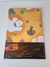 Vtg Kmart Halloween Pumpkin Time Ghosts Tablecloth Vinyl Flannel Back 52”x 70"