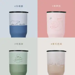 【IKUK 艾可_2入組】真陶瓷冰壩杯大容量900ml+陶瓷保溫杯300ml(保溫瓶)