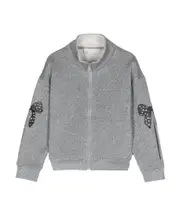 lurex zip-up sweatshirt 7Y,6Y,2Y GREY