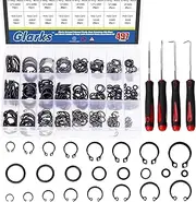 Glarks 499Pcs 8 Sizes Alloy Steel External Retaining Clip Rings Internal Circlips Snap Retaining Rings and Rubber O-Rings with Precision Hook and Pick Assortment Kit, Metric Size