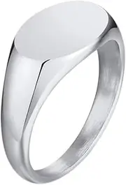 [Generic] Titanium Steel Classical Simple Plain Oval Shape Wedding Statement Promise Anniversary Ring