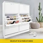 Shoe Cabinet Shoes Storage Rack 54 Pairs Wooden Organiser Shelf Cupboard White