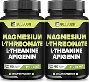2 Packs_60 Capsules - Magnesium L-Threonate with L-Theanine & Apigenin - 1500mg Magnesium Supplement