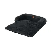 Charlie's Shaggy Faux Fur Bolster Sofa Protector Calming Dog Bed - Charcoal - Small