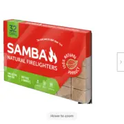 2 x Samba NATURAL FIRELIGHTERS Fire Starters Non-Toxic Odourless - FREE SHIP Aus