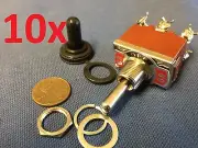 10 waterproof DPDT Momentary-Off-Momentary ON/OFF/ON Toggle Switches 15A 1/2"
