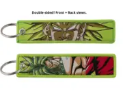 Dragon Ball Z DBZ Super Broly JDM Jet Tag Key Fob Embroidery Anime Keychain