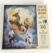 Sunsout Spirit Of The White Buffalo 500 Piece Jigsaw Puzzle New Carol Cavalaris