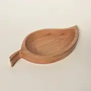Wood Leaf Tray - Wooden Candy Bowl Catch All Home Decor Wedding Favor Chip Dip
