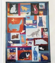 Quilt Pattern TOO MANY CATS Wall Hanging Machine Applique Vintage
