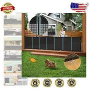 140'' Extra Wide Retractable Dog and Baby Gate - Secure Indoor/Outdoor Solution