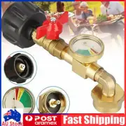 Upgraded Propane Refill Adapter 20lb to 1lb Converter with Gauge Control Valveˇ