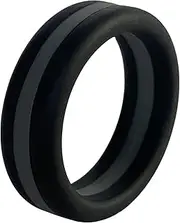 [ITKY designs] Silicone Wedding Ring for Men - Black and Grey Mens Rings - 8mm Silicon Ring, Engagement Band, Eternity Ring - Sport and Workout Jewellery, Rubber Rings, Solicone Ring Man or Woman