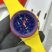 NEW✅ Swatch Chrono GLOW LOOM Yellow And Navy Date Sports Men's Watch SUSJ400
