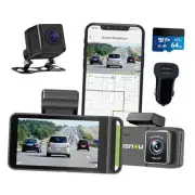 4K Dash Cam Front and Rear with 64GB MicroSD, 5MP Front and Back Dash Cam 4K +